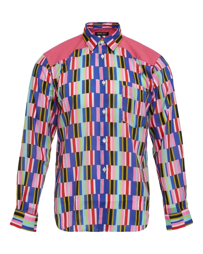 Comme des Garçons Gestreiftes Hemd - Rosa Rosa