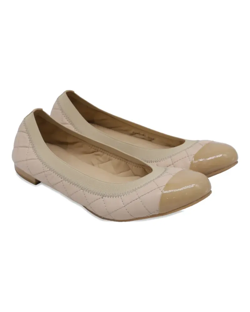 Stuart Weitzman quilted ballet flats - Nude Nude