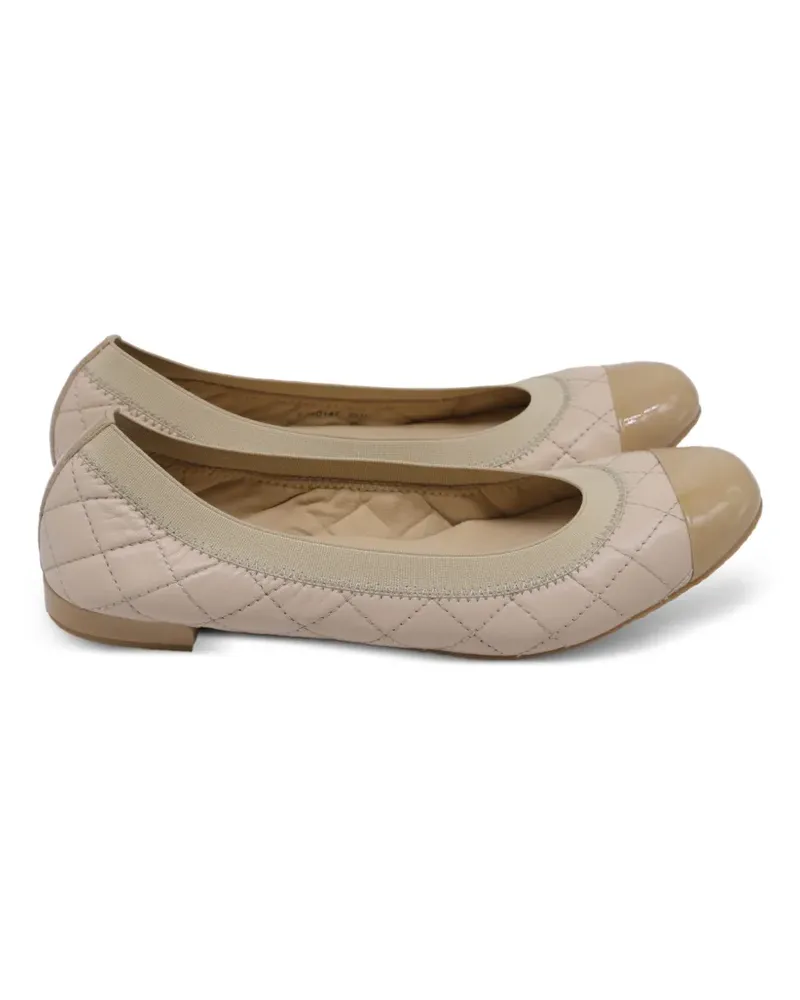 Stuart Weitzman quilted ballet flats - Nude Nude