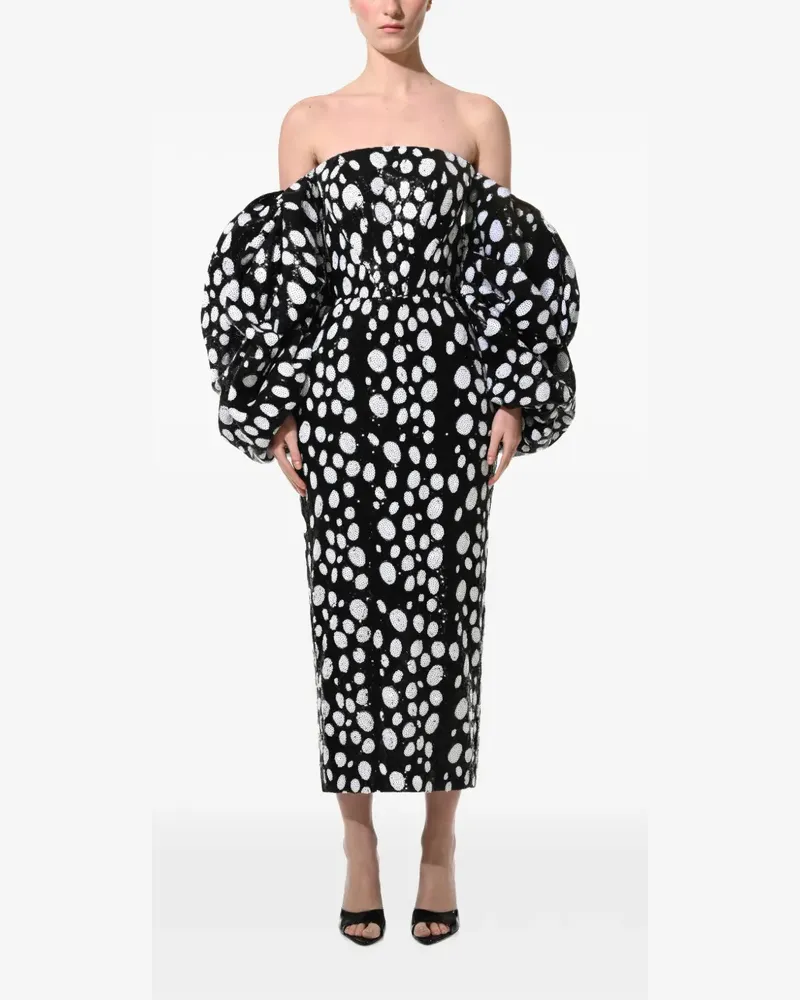 ANOUKI Schulterfreies Paillettenkleid - Schwarz Schwarz