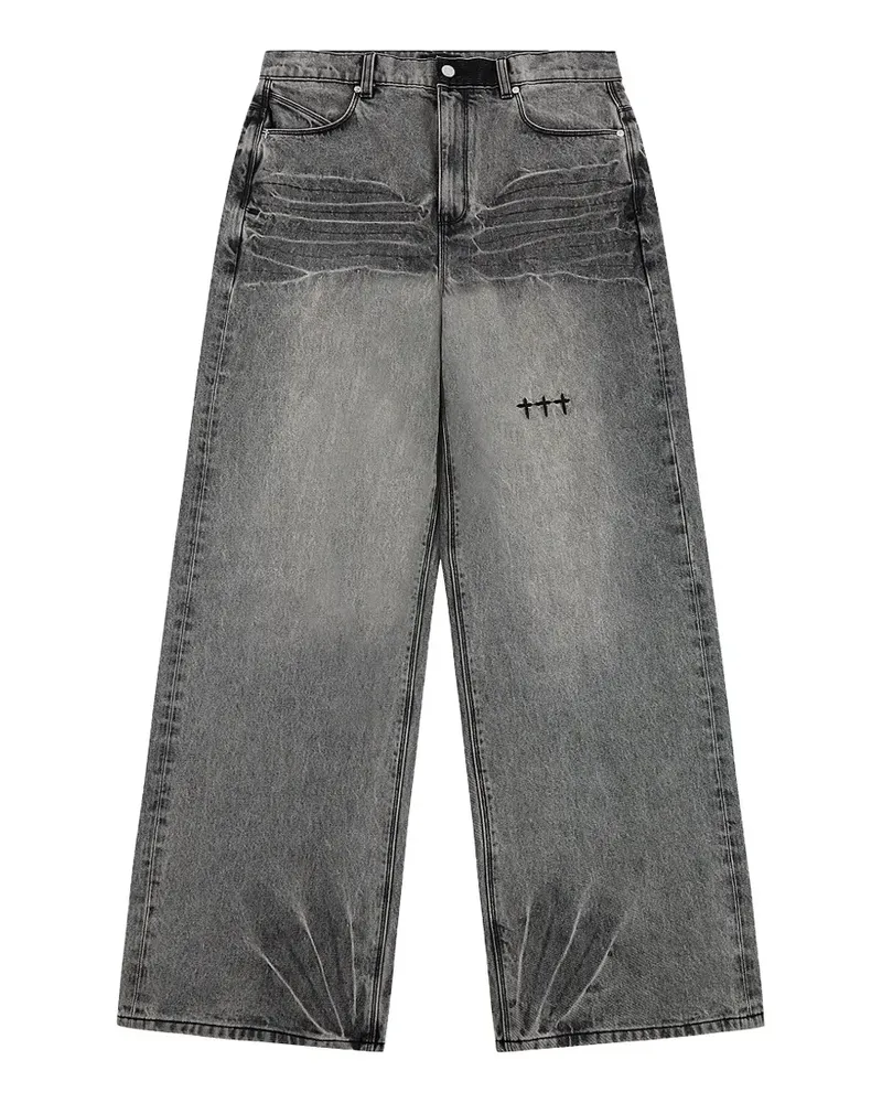 RTA Franco Jeans mit weitem Bein - Grau Grau