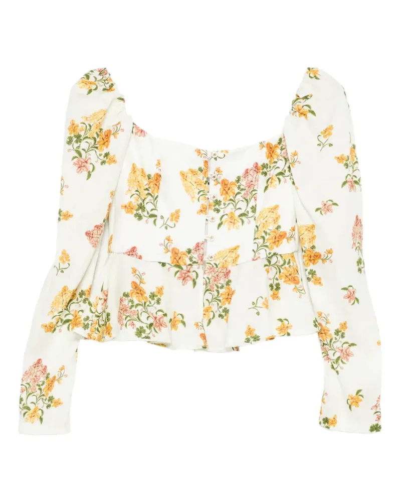 AGUA BENDITA Bromelia Cordillera floral corset top - Weiß Weiß