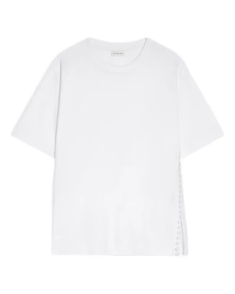Dries van Noten T-Shirt mit Zierknöpfen - Weiß Weiß