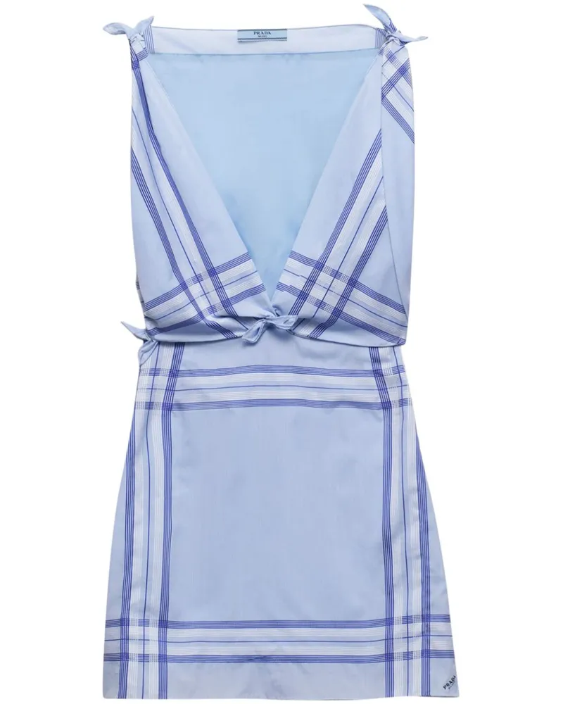Prada Kariertes Minikleid - Blau Blau