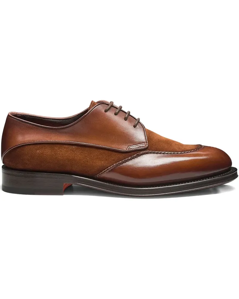 Santoni suede-panelled Derby shoes - Braun Braun