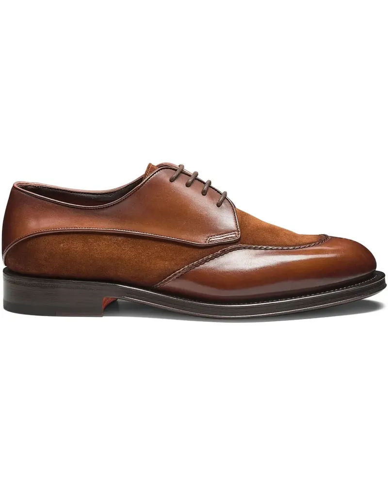 Santoni Derby-Schuhe mit Wildledereinsätzen - Braun Braun