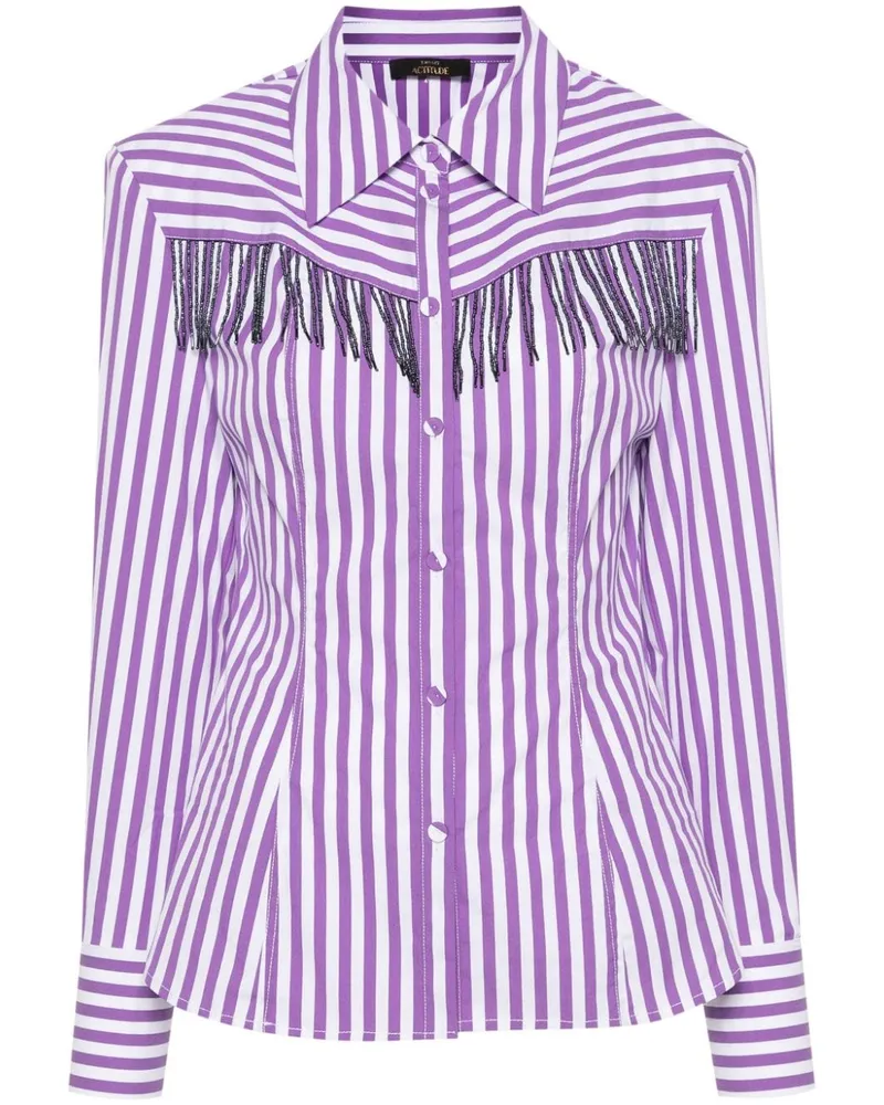 Twin-Set Hemd mit Perlenverzierung - Violett Violett