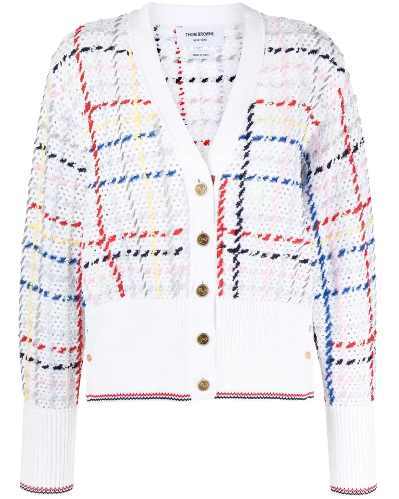 Thom Browne Cardigan mit V-Ausschnitt - Weiß Weiß
