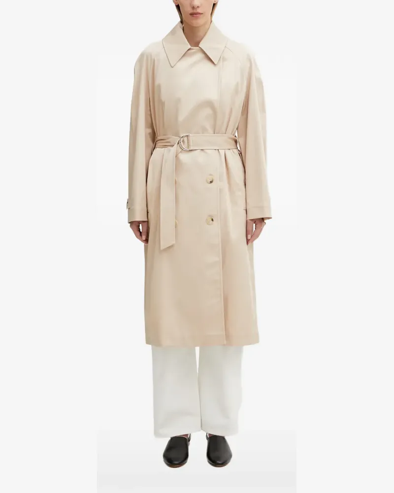 Lacoste double-breasted belted trench coat - Nude Nude