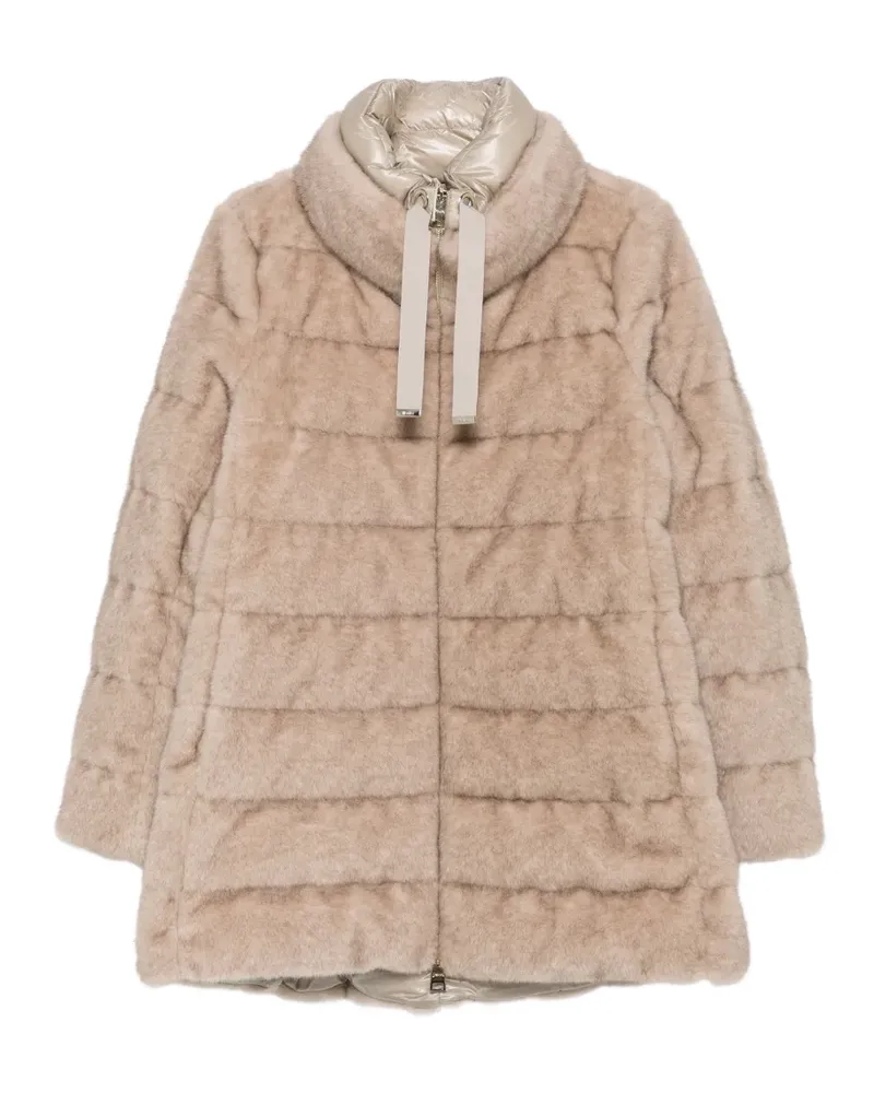 Herno Gesteppter Mantel aus Faux Fur - Nude Nude