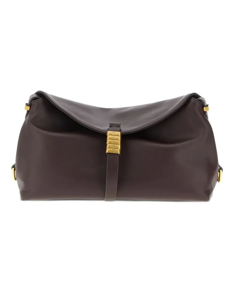 Pinko medium saddle metal-rings shoulder bag - Braun Braun