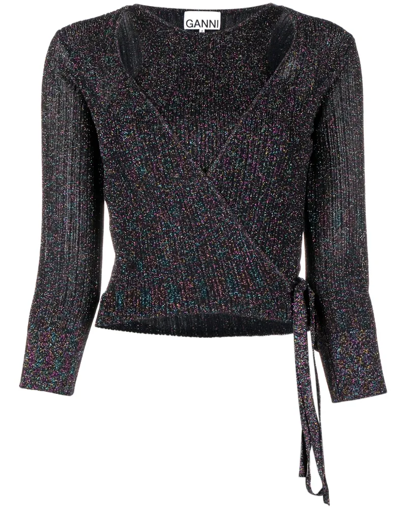 Ganni Geripptes Strickoberteil - Blau Blau