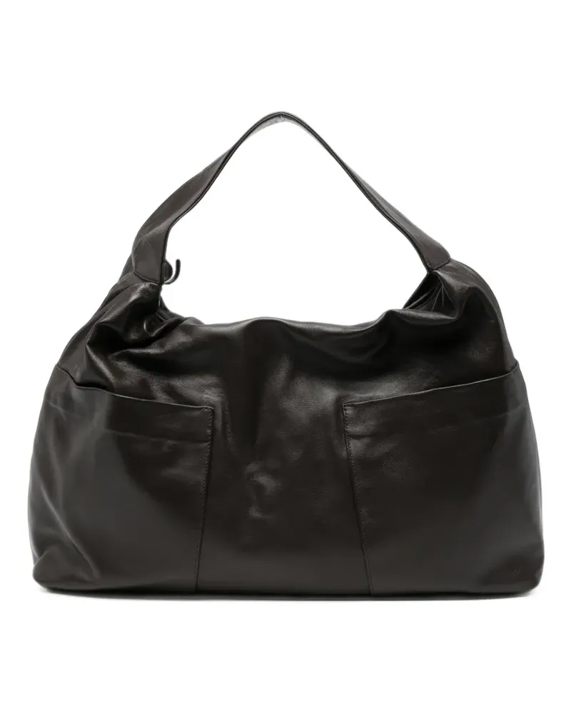 GIMAGUAS maxi Sacco panelled leather shoulder bag - Braun Braun