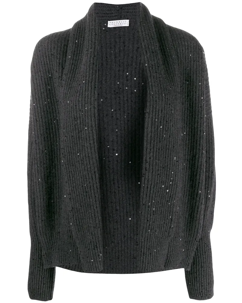 Brunello Cucinelli Cardigan mit Pailletten - Grau Grau