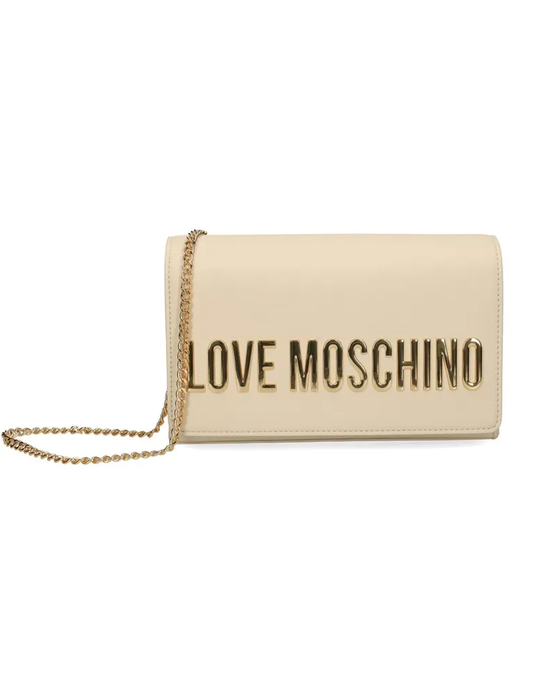 Moschino Satchel-Tasche mit Logo-Schild - Nude Nude