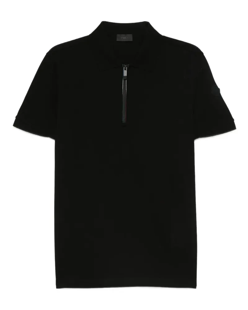 Moncler Poloshirt mit Reißverschluss - Schwarz Schwarz