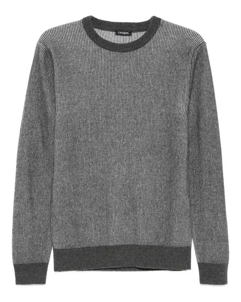 CENERE GB Gerippter Pullover - Grau Grau