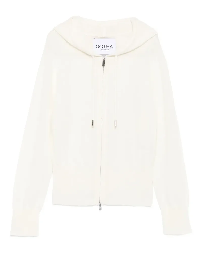 Gotha hooded zip-up cardigan - Nude Nude