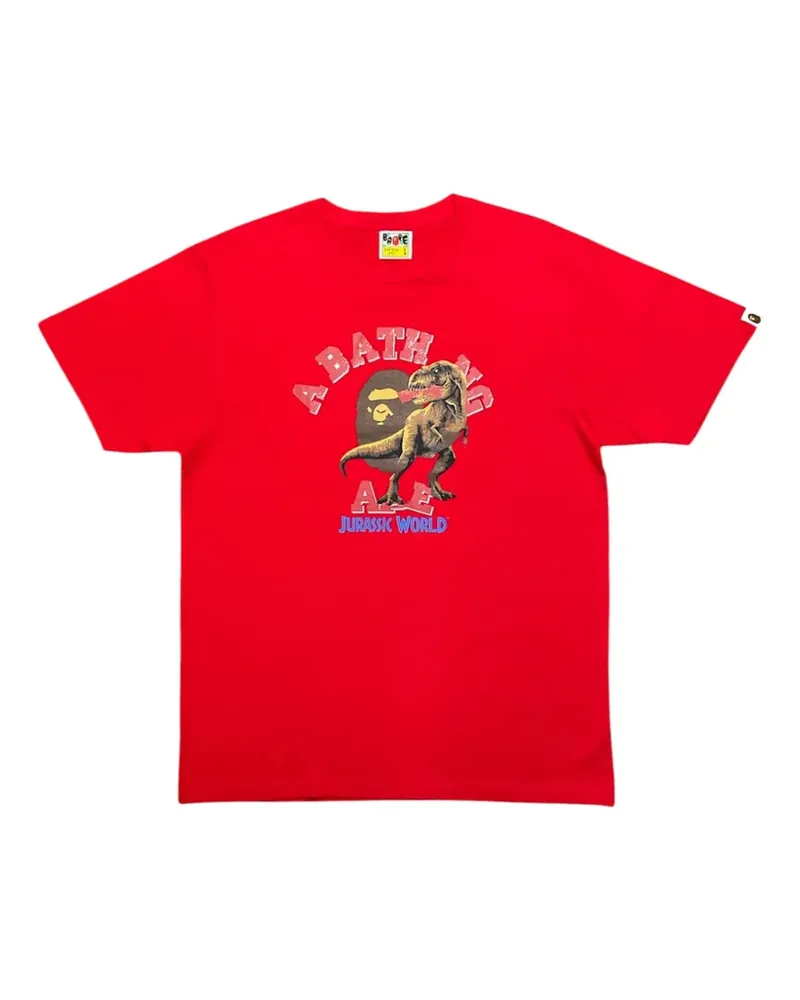 BAPE Jurassic World Raptor College T-Shirt - Rot Rot