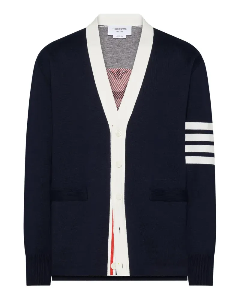 Thom Browne 4-Bar intarsia-knit cardigan - Blau Blau