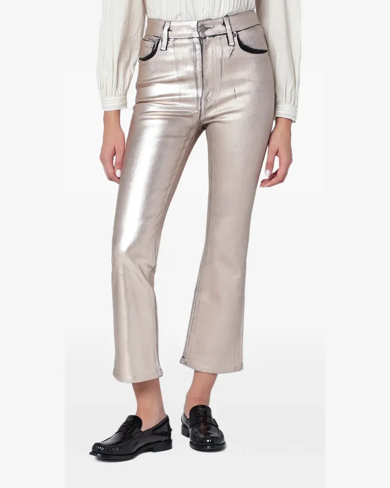 Frame Denim Hose im Metallic-Look - Grau Grau