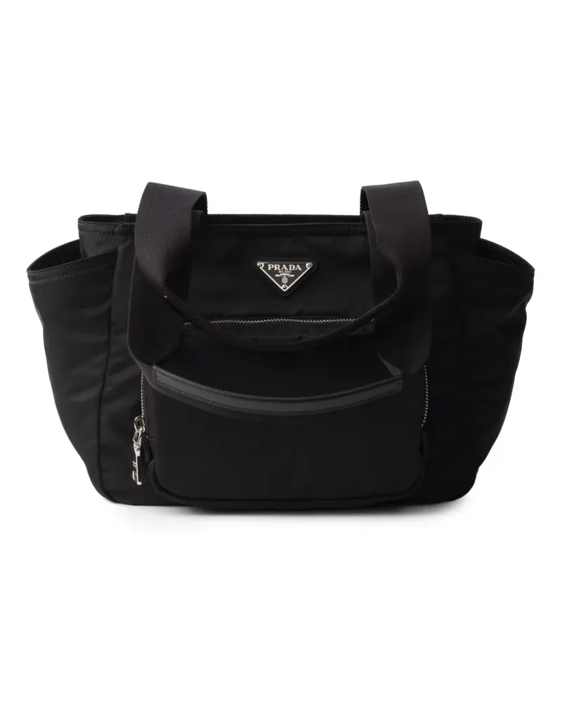 Prada Re-Nylon Tote Bag mit Logo-Detail - Schwarz Schwarz