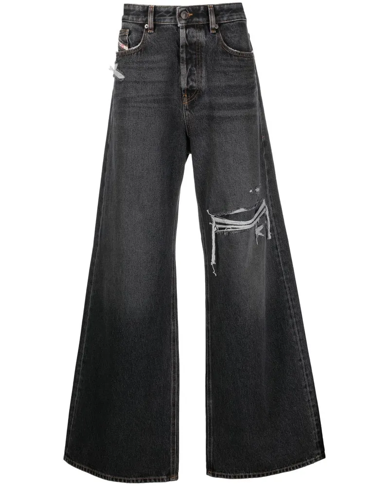 Diesel D-Rise Jeans im Distressed-Look - Schwarz Schwarz