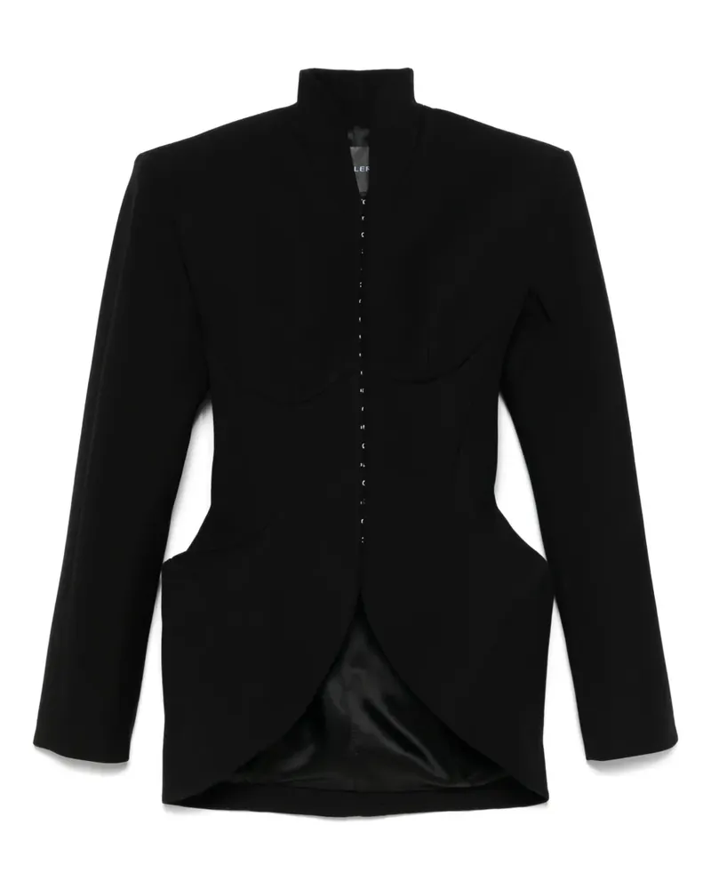 Thierry Mugler Skulpturale Jacke mit Hakenverschluss - Schwarz Schwarz