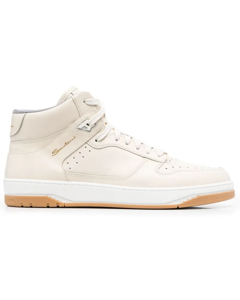 Santoni Sneak-Air High-Top-Sneakers - Nude Nude