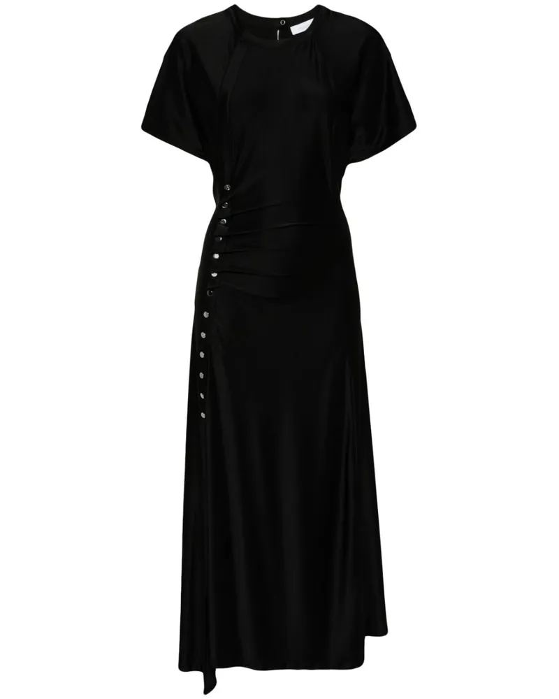 Paco Rabanne Drapé Pression Midikleid - Schwarz Schwarz