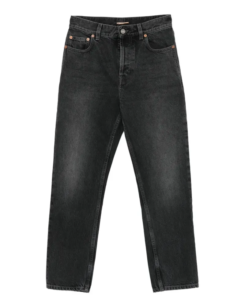 Saint Laurent Cropped-Jeans mit hohem Bund - Grau Grau
