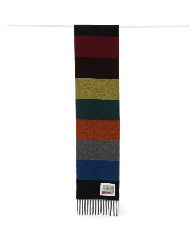 Paul Smith striped fringed scarf - Schwarz Schwarz