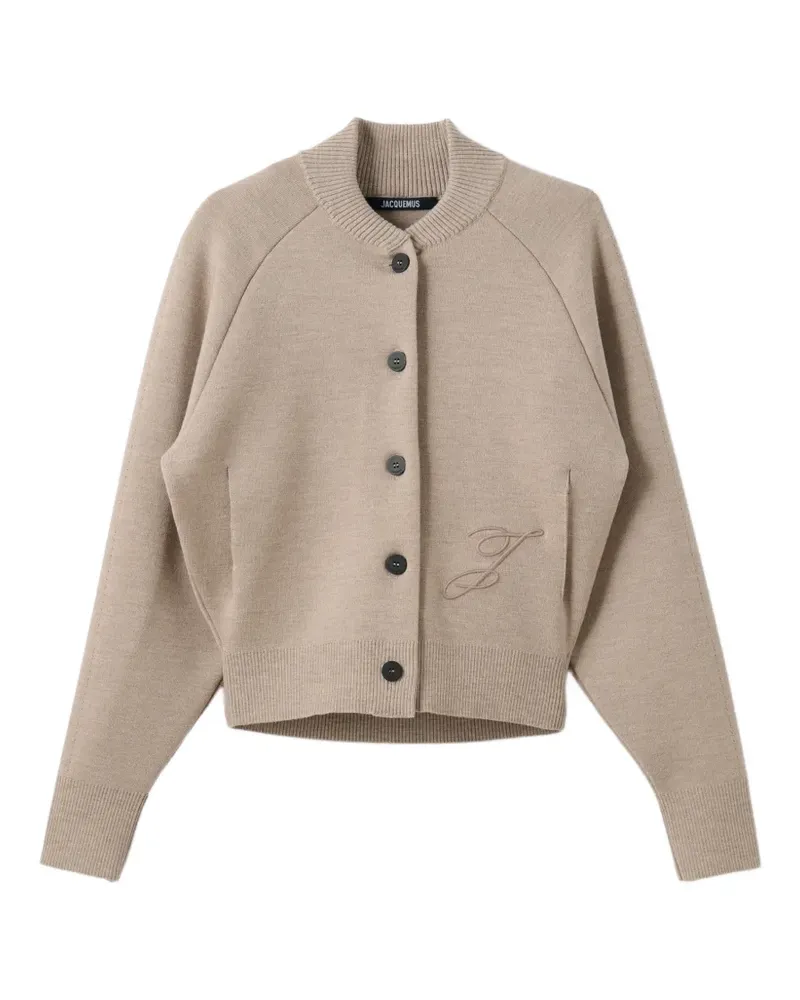 Jacquemus Geknöpfter Lavande Cardigan mit Stickerei - Nude Nude