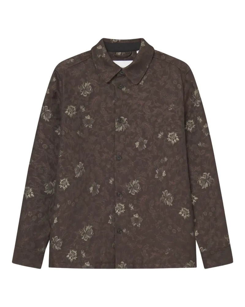 LES DEUX Hemd mit Blumen-Print - Braun Braun