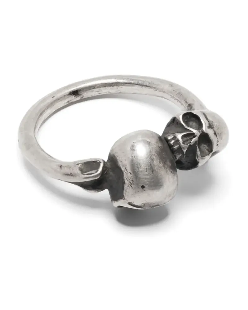 WERKSTATT:MÜNCHEN Double Skull Ring - Silber Silber