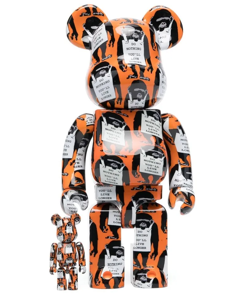 Medicom Toy x Brandalism BE@RBRICK 100% und 400% Figuren-Set - Orange Orange