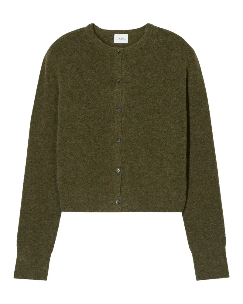 Closed crew-neck cardigan - Grün Grün