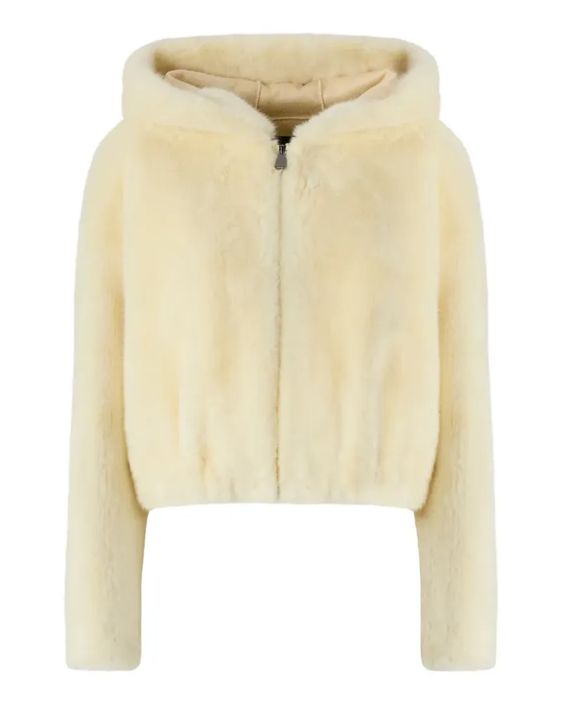 Pinko faux-fur hooded jacket - Nude Nude
