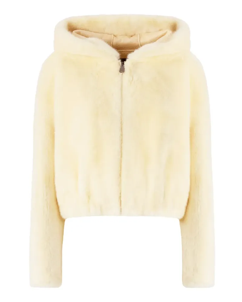 Pinko Kapuzenjacke aus Faux Fur - Nude Nude