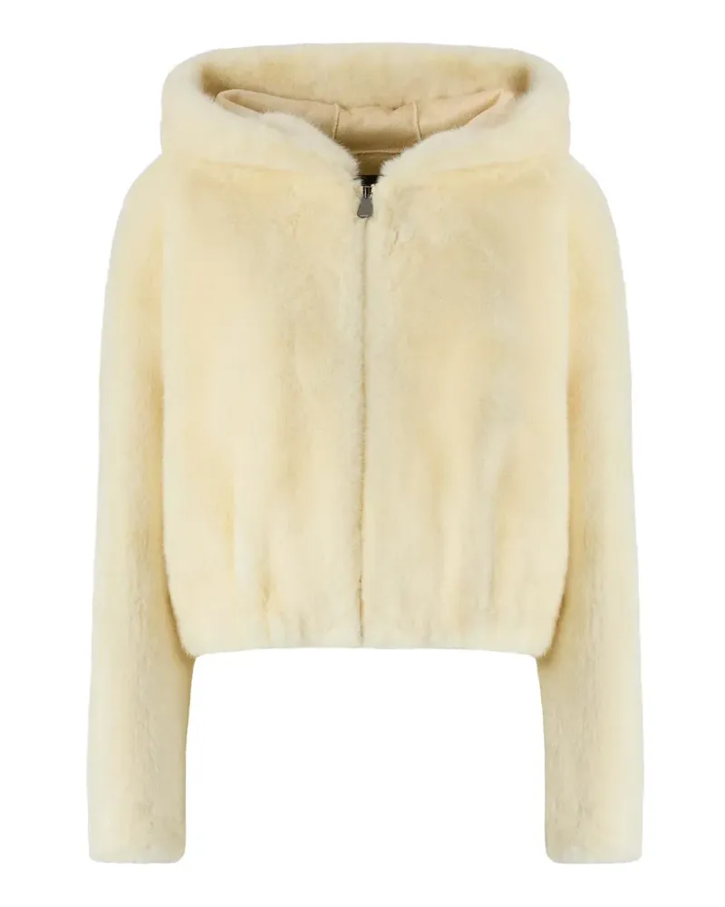 Pinko Kapuzenjacke aus Faux Fur - Nude Nude