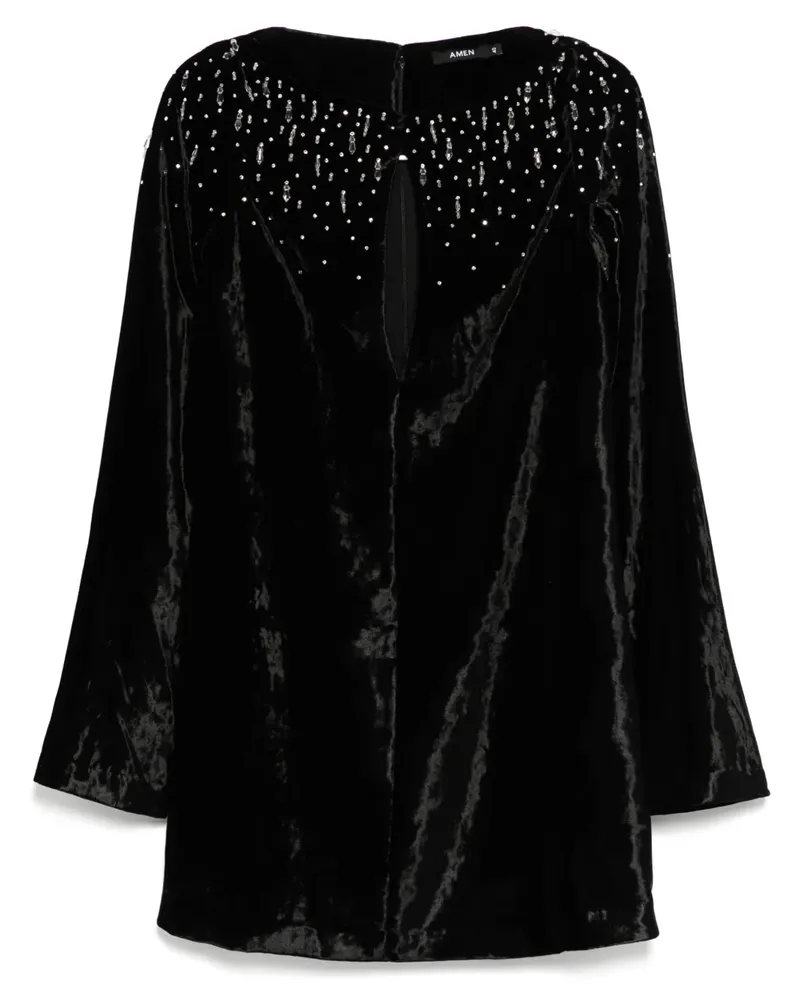 Amen Minikleid aus Samt - Schwarz Schwarz