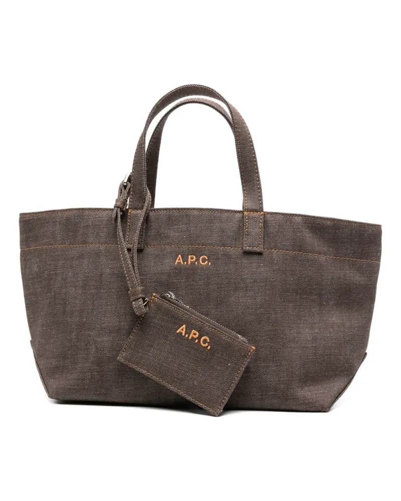 A.P.C. small Drummer tote bag - Braun Braun