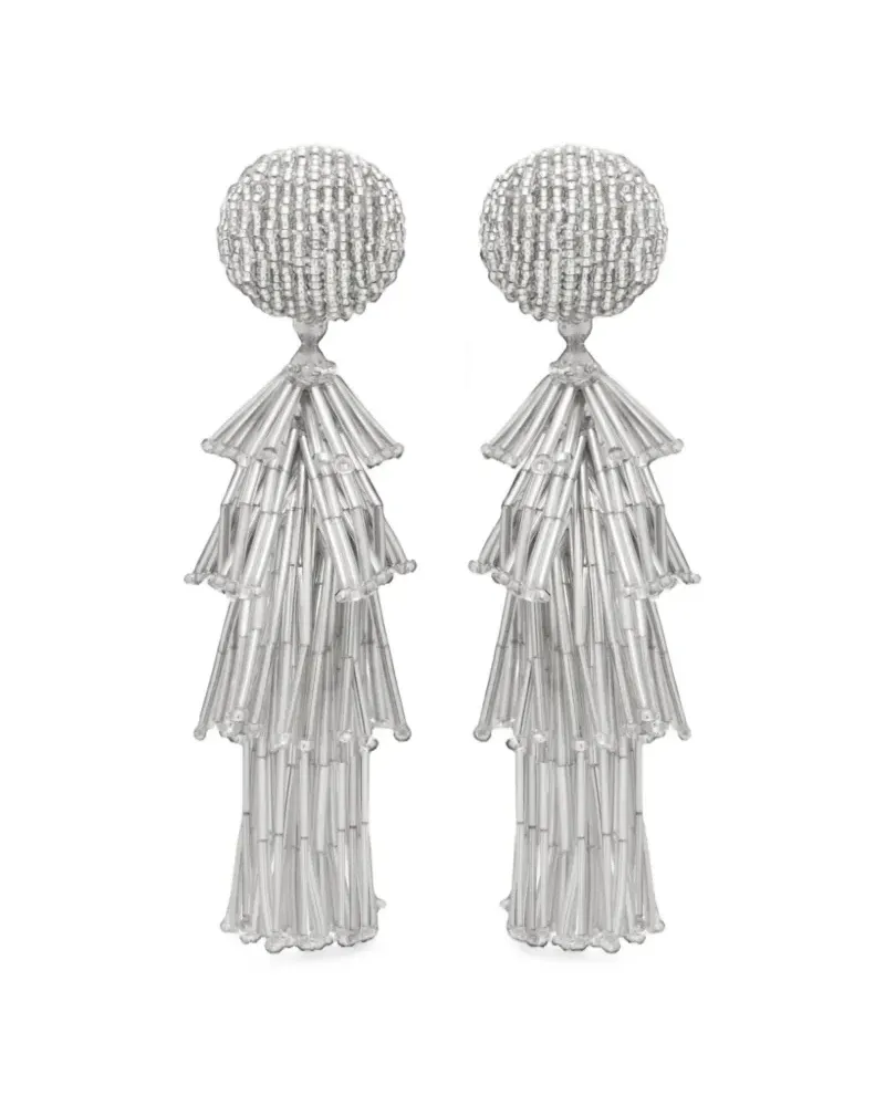 Oscar de la Renta Perlenohrringe mit Quaste - Silber Silber