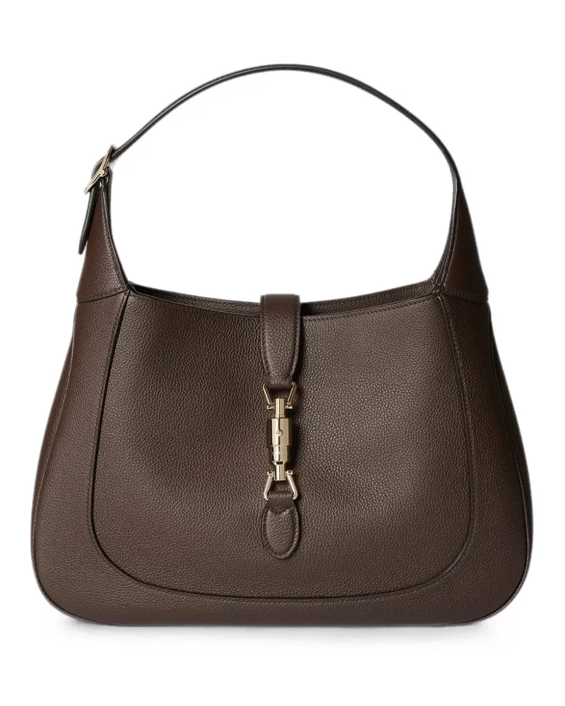 Gucci Große Jackie 1961 Schultertasche aus Gekörntem Leder - Braun Braun