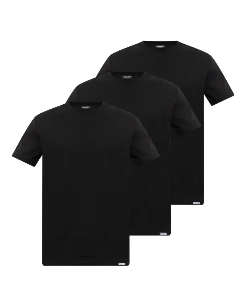 Dsquared2 T-Shirt mit Logo-Print (3er-Set) - Schwarz Schwarz
