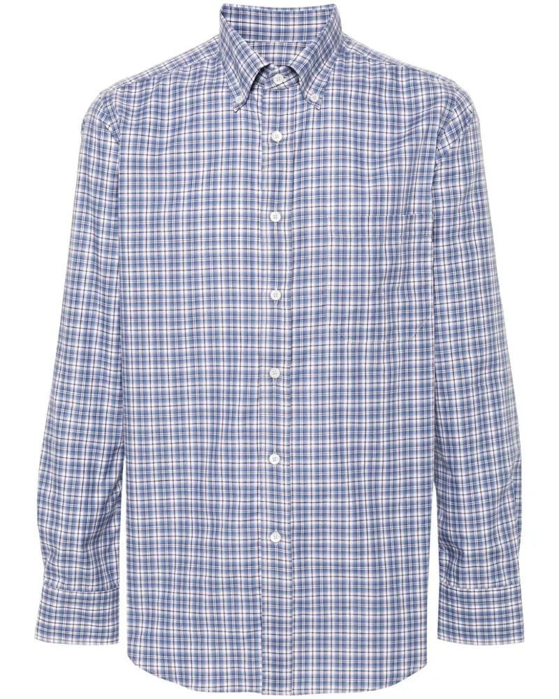 Canali Kariertes Hemd - Blau Blau