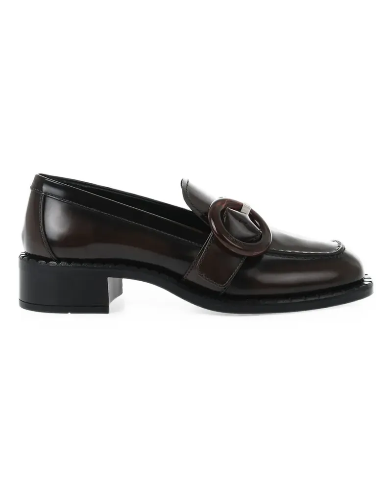 Prada buckle-detail leather loafers - Braun Braun