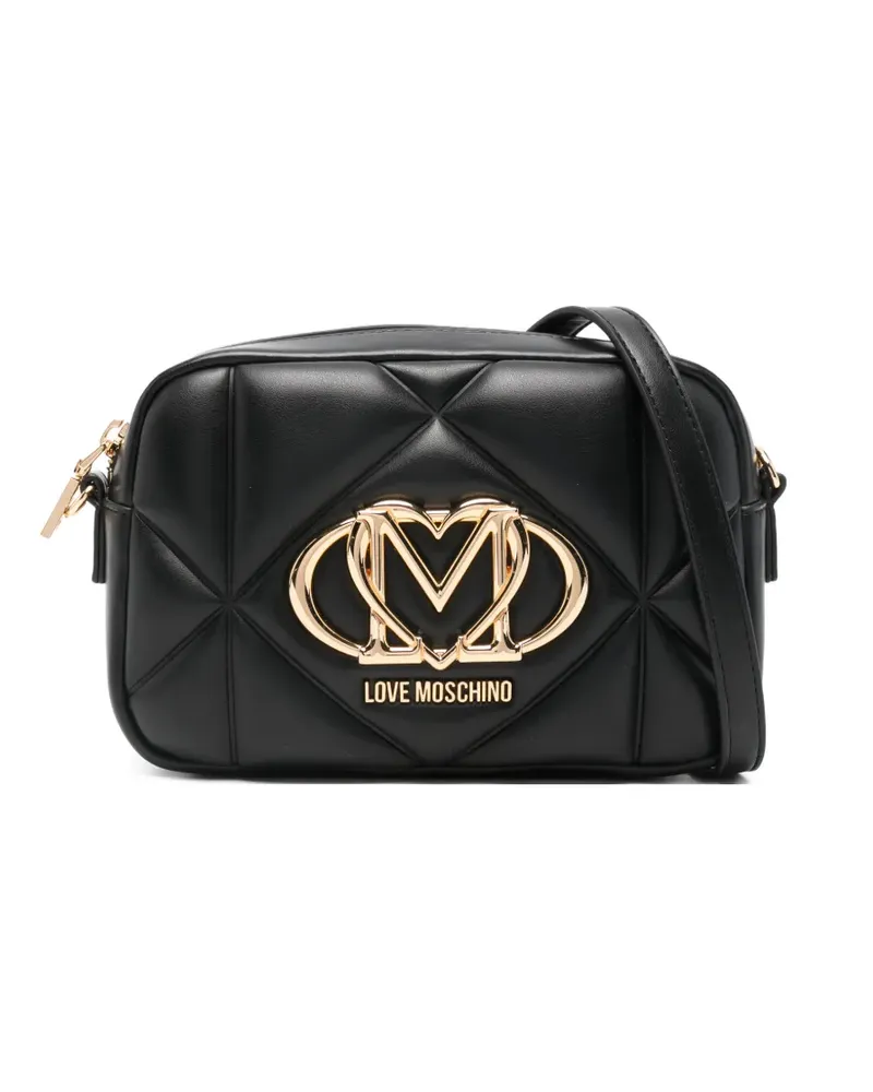 Moschino logo-lettering shoulder bag - Schwarz Schwarz