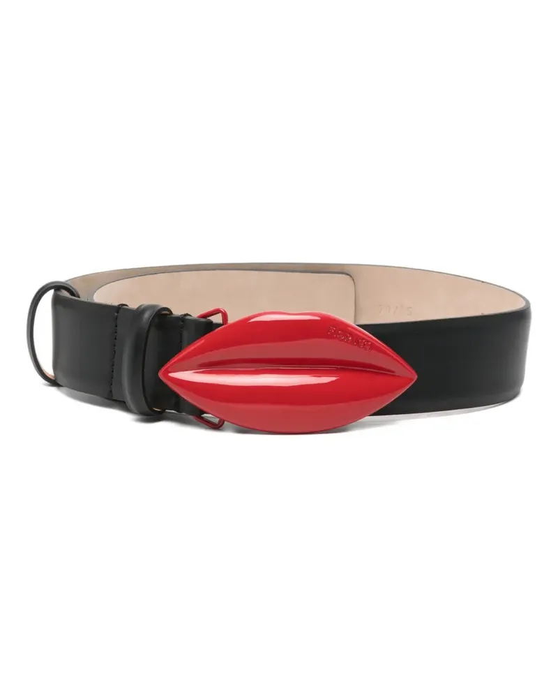Fiorucci lips-buckle belt - Schwarz Schwarz