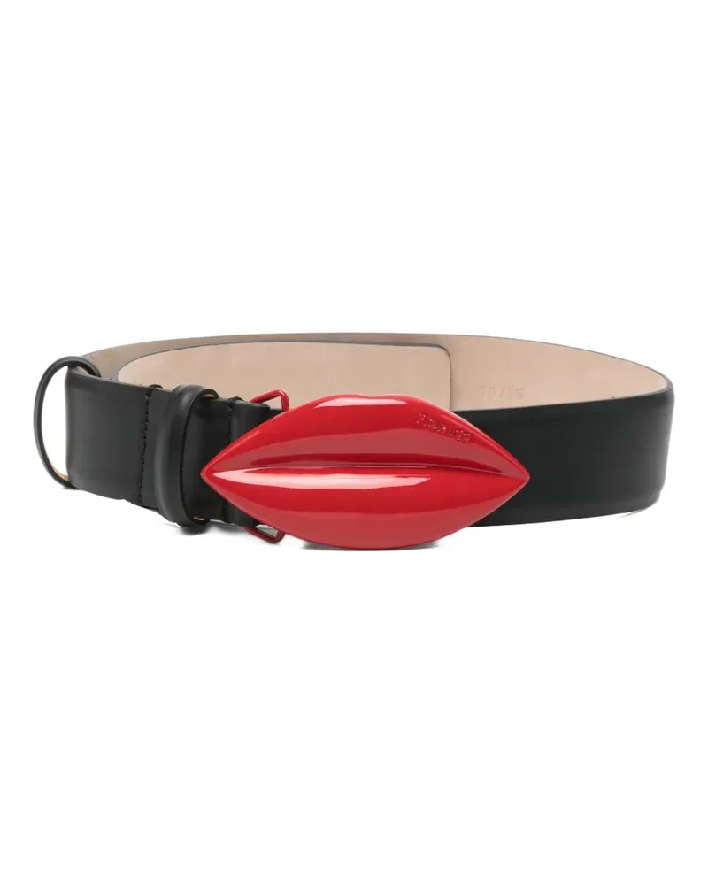 Fiorucci lips-buckle belt - Schwarz Schwarz